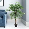 120cm Artificial Banyan Tree Realistic Fake Potted Green Plant In/ Outdoor Decor