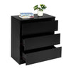 Modern Bedside Table Cabinet w/3 Drawers Nightstand Bedroom Furniture Storage