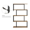 S Shape Lounge Storage Display Unit Bookcase Bookshelf 4 Tier Rack Metal Frame