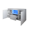 Grey TV Unit Cabinet Stand Sideboard Cupboard High Gloss Doors Drawers LED Light