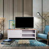 TV Unit Cabinet Stand Grey Modern w/ Media Storage Cupboard & Shelves | VonHaus
