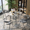 Modern White Grey Marble Kitchen Dining Table Bistro Cafe Table w/ Pedestal Base