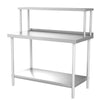 3 4 5 6ft Steel Catering Prep Tables w/ Extra Top Shelf Kitchen Dissecting Bench