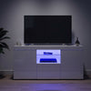 TV Stand White Cabinet Cupboard High Gloss Doors LED Light Entertainment Unit