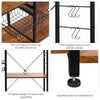 4-Tier Industrial Kitchen Baker’s Rack Utility Storage Shelf w/ Basket & Hooks