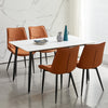 Set of 2 Faux Leather/Suede Dining Chairs Metal Legs Reception Restaurant Chair