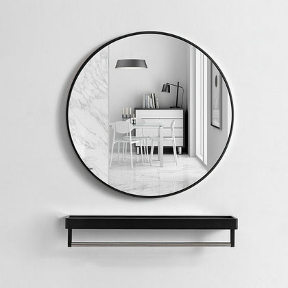 Large Round Wall Mirror Bedroom Bathroom Metal Frame Vanity Mirror Wall Mounted