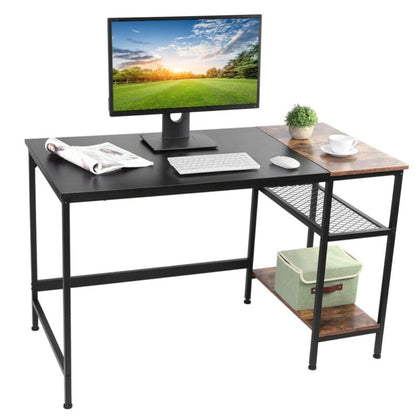 Computer Desk Home Office Working Study Writing Table with Book Shelf w/Shelves