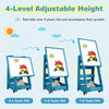 Mobile Kids Art Easel Double-sided Magnetic Painting Board Height Adjustable