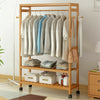 Heavy Duty Rolling Garment Clothes Rail Hanging Display Rack Coat Shelf On Wheel