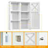 Wall-mounted Bathroom Cabinet 3 Tiers Medicine Storage Organizer with Door