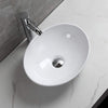 Bathroom Vanity Wash Basin Sink Countertop Oval Curved White Modern 410 x 330mm