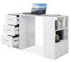 Large Computer Desk With Shelves & Drawers PC Writing Study Table Home Office