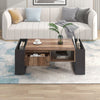 Modern Wooden Coffee Table With Storage Drawer Shelf Living Room Furniture QF
