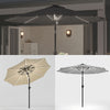 Solar LED Strip Parasol Outdoor Garden Sun Shade Umbrella With Crank Tilt