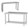 3 4 5 6ft Steel Catering Prep Tables w/ Extra Top Shelf Kitchen Dissecting Bench