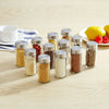 Revolving Rotating Steel 12/16 Jar Spice Rack Storage Glass Jars & Chrome Lids