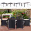 Rattan Glass Table Outdoor Garden Rectangle Patio Dining Tables UK