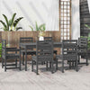 7 Piece Garden Dining Set Grey Solid Wood Pine I8G6