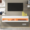 Modern 140CM TV Unit Cabinet White TV Stand High Gloss W/ RGB LED Lights Drawers