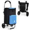 2 IN 1 53L Folding Shopping Trolley Truck Grocery Luggage Carrier Bag W/2 Wheels