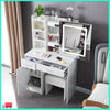 LED Lighted Mirror Vanity Set Large Drawers Bedroom Makeup Dressing Table &Stool