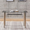2 Tiers Tempered Glass Dining Table Metal Legs with Storage Shelf Dining Room