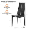 4PCS High Back Dining Chair Kitchen PVC Leather Chair Modern Armless Side Chair