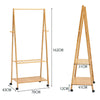 Bamboo Clothes Rail Rack Garment Dress Hanging Display Stand Shoe Storage Shelf