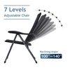 2 Pack Padded Patio Lounger Chair Patio Recliners Padded Folding Lawn Chair