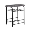 3pcs Breakfast Dining Table & Chairs Set Kitchen Furniture Set w/ Shelf Black