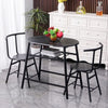 Marble Vein Table + 2 Chairs Set Bistro Set Metal Frame Coffee Breakfast Kitchen