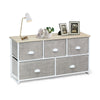 5-Drawer Dresser Storage Cabinet 2-Tier Fabric Chest of Drawers Removable Basket