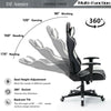 Racing Gaming Chair Computer Office Chair Adjustable Swivel Leather Executive