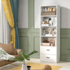 6-Tier Modern Bookshelf 188 cm Tall Bookcase w/ 4 Open Shelves and 2 Drawers