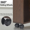 Rustic Walnut Rolling Storage Cabinet Side Table Utility Trolley Closet Kitchen