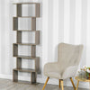 Wooden S-Shaped Bookcase Living Room Modern Display Shelves Storage Unit Divider