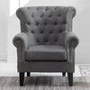 Chesterfield Wing Back Armchair Button Fabric Upholstered Lounge Tub Sofa Chair