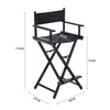 Black Aluminum Frame Makeup Artist Chair Outdoor Portable Folding Director Chair