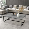 100cm Minimalist Coffee Table Tea Center Dining Table Sturdy Metal Legs Support