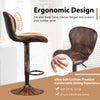 Set of 2 Bar Stools Adjustable Swivel Leather Pub Chair Kitchen Dining Chairs