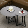 Set of 2 Stylish Slate Handcrafted Steel Round Coffee Table Stacking Tea Tables