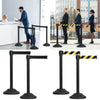 Set of 2 Belt Stanchion Crowd Control Barrier Stand with 190cm Retractable Belt