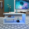 High Gloss LED Coffee Table Wooden Drawer Storage Modern Living Room Furniture