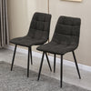 2X Faux Leather/Velvet Dining Chairs Office Chair Brown Grey Kitchen Dining Room
