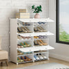 12 Cube Plastic Shoe Storage Boxes Shelf Stand Bookcase Organizer Cabinet White