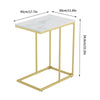 Real Marble Side End Table Golden Frame Nightstand Storage for Artworks Bonsai