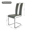 Dining Chair Set of 2 High Back PU Leather Chrome Leg Kitchen Office Padded Seat