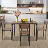 5PCS Dining Table and Chairs Set Modern Industrial Metal Frame Kitchen Home Bar
