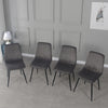 Glass Dining Table and 2 / 4 Grey Chairs Optional Lounge Office Home Furniture